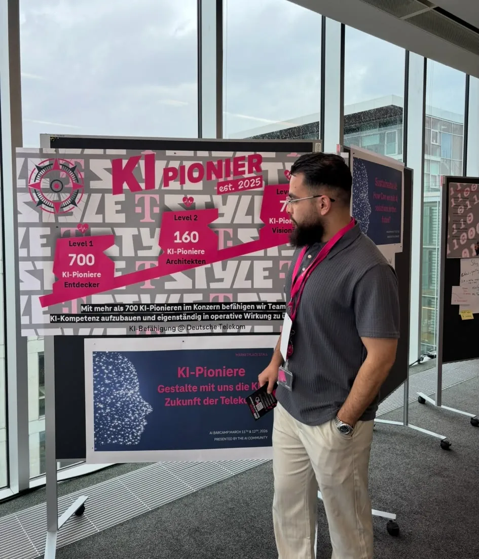Suhail Haschemi, Microsoft 365 Support in Köln, beim KI-Barcamp der Deutschen Telekom